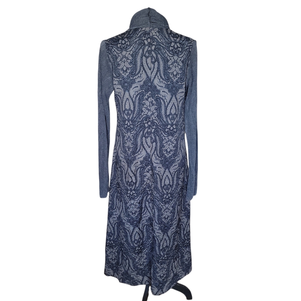 Vocal Grey Jeweled Print Duster Kimono 50"Long Women's Size L - Picture 4 of 8
